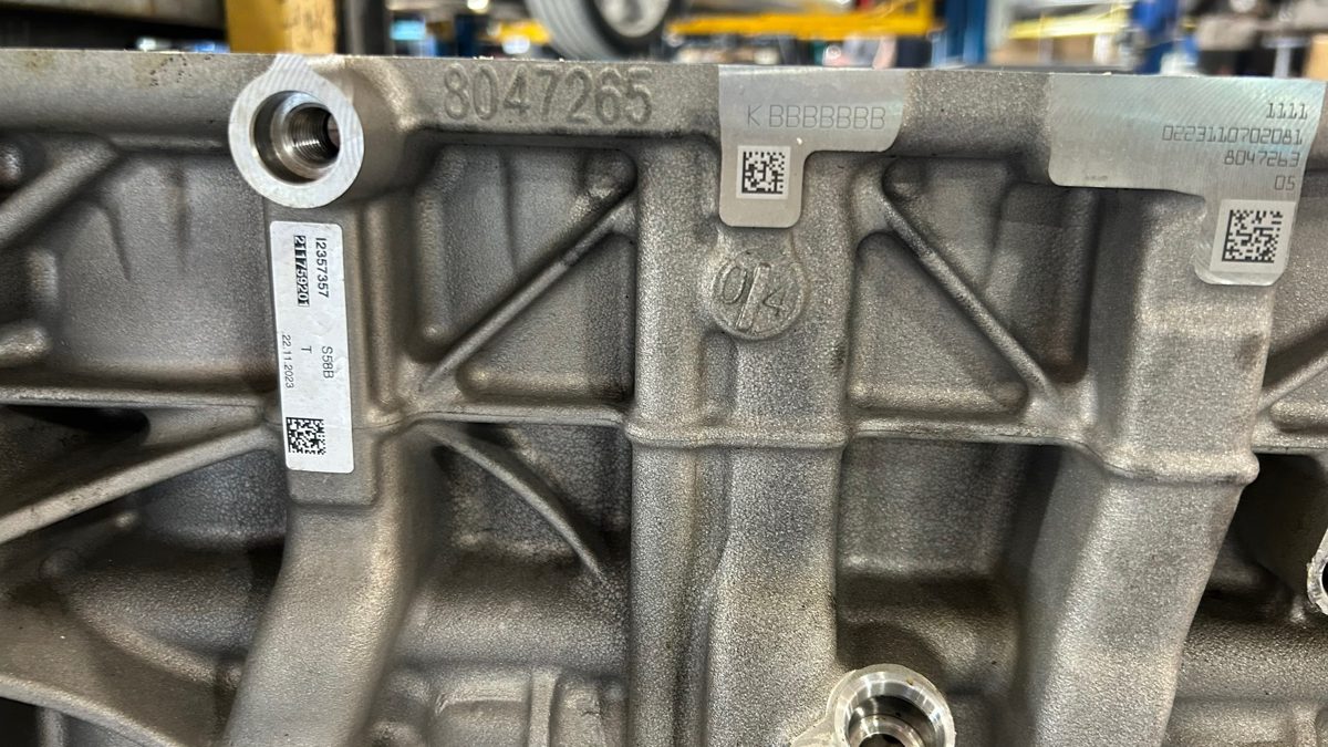 S58 block casting numbers, BMW date stamps and factory data labels