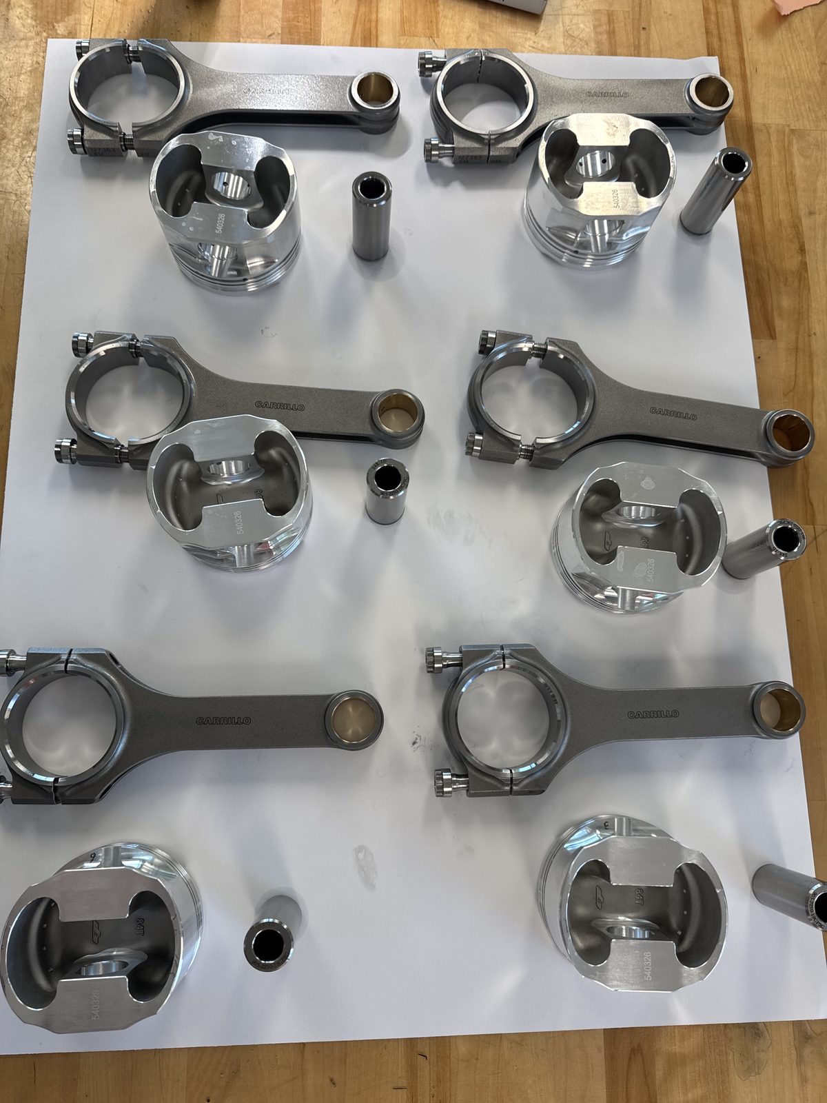 CP-Carrillo forged pistons and rods on the bench