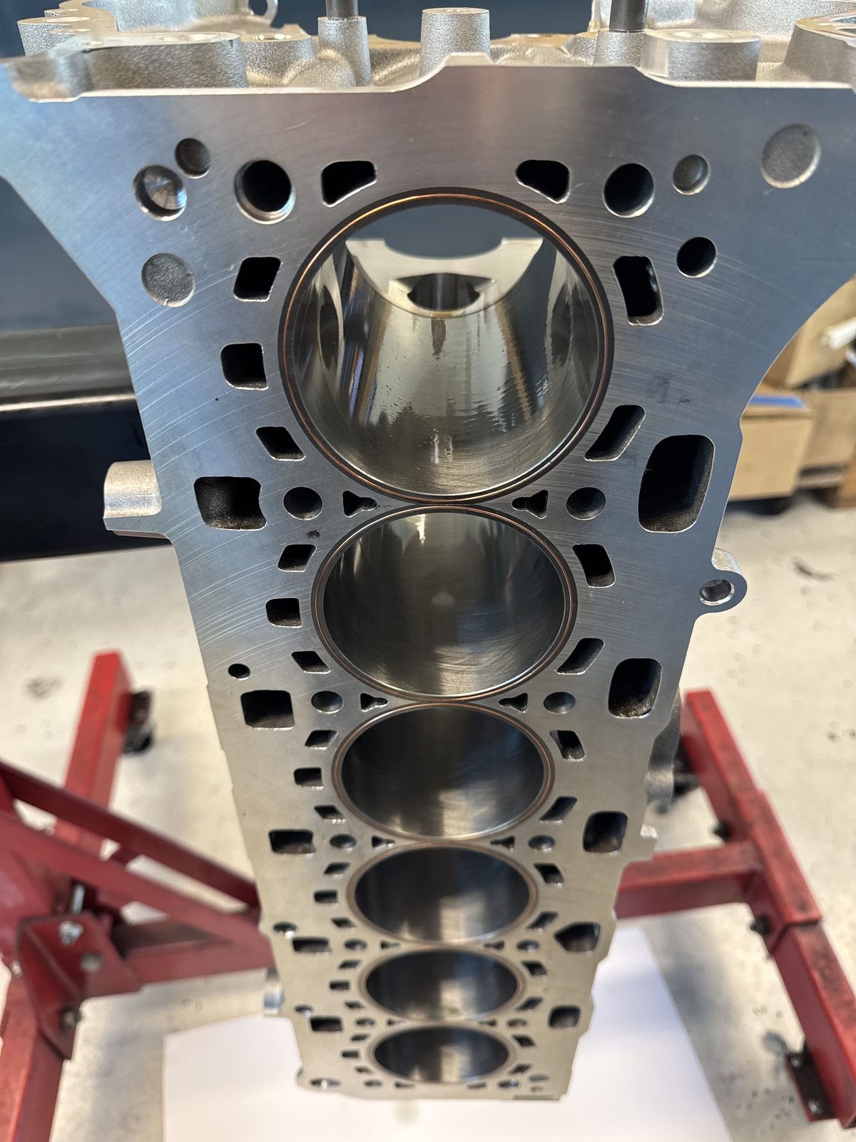 Freshly honed cylinder bores